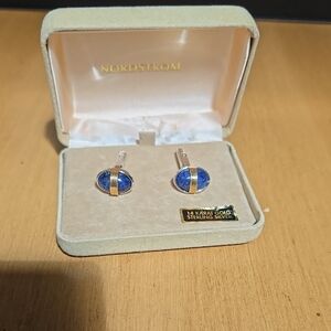 Nordstrom Gold and Blue Cufflinks